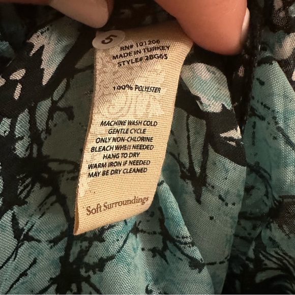 Soft Surroundings Blue Asymmetrical Maxi Tank Dress Bohemian Tie Dye Size Small - Picture 8 of 9